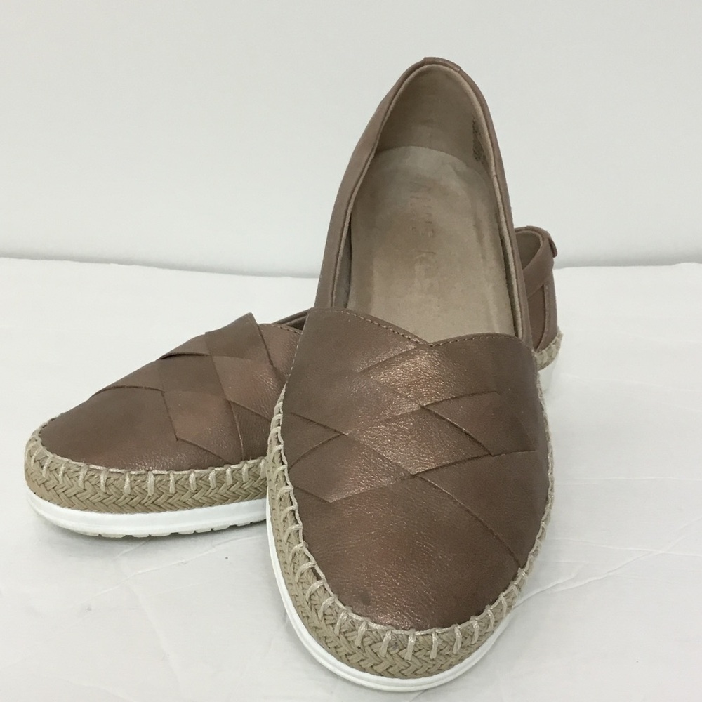 Anne Klein Metallic Bronze  Woven Espadrille Slip-Ons size 8